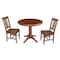 International Concepts Round 36 in Round Top Pedestal Table with 2 Chairs, Espresso, 36 in W, 36 in L, 28.9 in H, Wood K581-36RT-27B-C10-2 - alternate 2